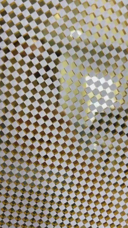 Gold Mirror Acrylic – 1/8 Inch Checkered Patterned Sheet for Jewelry Making Patterned Cast Acrylic, Flex and Wood for Lasers